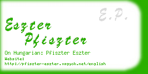 eszter pfiszter business card